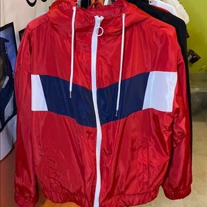 Red, Blue and White Windbreaker